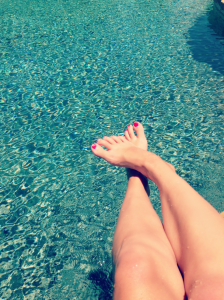 Laying by the pool