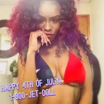 Woman in patriotic bikini celebrating Woman in patriotic bikini celebrating