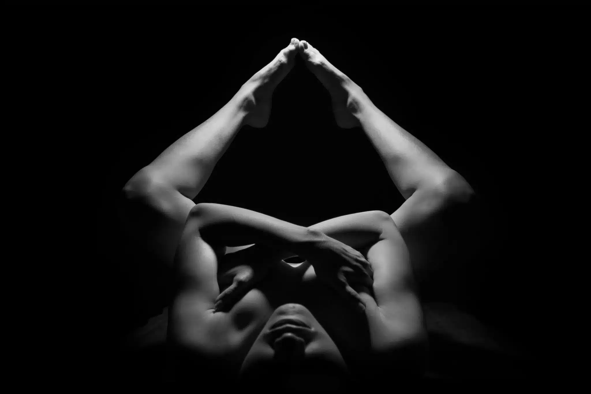 Artistic black and white body silhouette Artistic black and white body silhouette